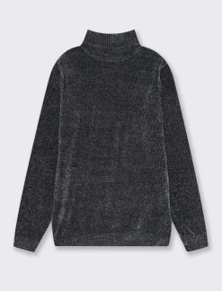 Uomo Piazza Italia Maglieria<Maglia collo alto in ciniglia regularfit con costa al collo, ai polsi e al fondo - Avion