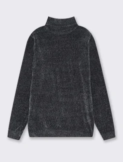 Uomo Piazza Italia Maglieria<Maglia collo alto in ciniglia regularfit con costa al collo, ai polsi e al fondo - Avion