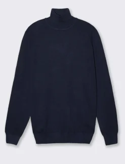 Uomo Piazza Italia Maglieria<Maglia collo alto in misto viscosa premium regular fit - Blu