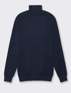 Uomo Piazza Italia Maglieria<Maglia collo alto in misto viscosa premium regular fit - Blu