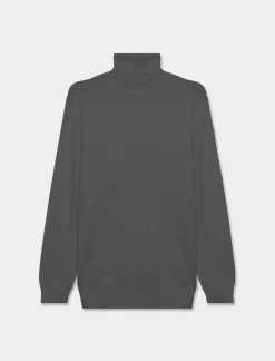 Uomo Piazza Italia Maglieria<Maglia collo alto in misto viscosa premium regular fit - Antracite melange