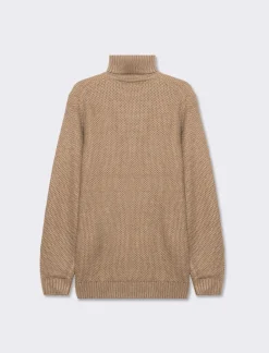 Uomo Piazza Italia Uomo|Maglieria<Maglia collo alto lavorazione jacquard regular fit - tortora