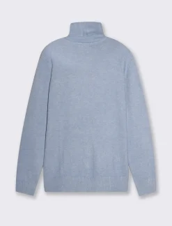 Uomo Piazza Italia Maglieria<Maglia collo alto lavorazione rasata, filato premium regular fit - Celeste