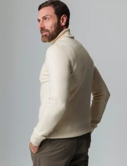 Uomo Piazza Italia Maglieria<Maglia collo alto lavorazione rasata, filato premium regular fit - ecru