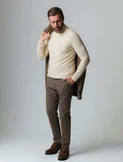 Uomo Piazza Italia Maglieria<Maglia collo alto lavorazione rasata, filato premium regular fit - ecru