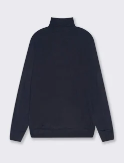 Uomo Piazza Italia Maglieria<Maglia collo alto regular fit con costina al collo, ai polsi e al fondo - Blu