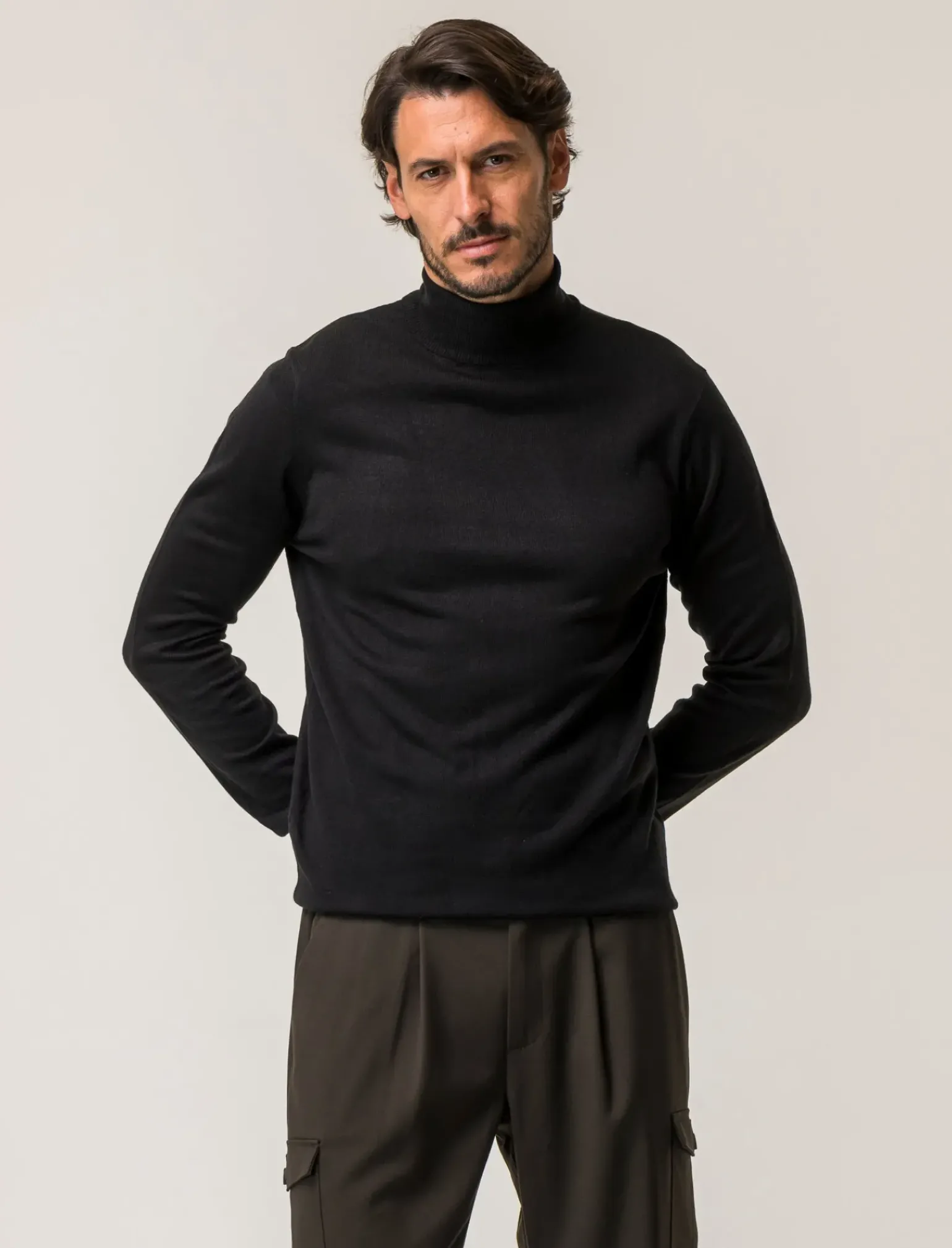 Uomo Piazza Italia Maglieria<Maglia collo alto regular fit con costina al collo, ai polsi e al fondo -