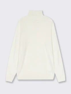 Uomo Piazza Italia Maglieria<Maglia collo alto regular fit con costina al collo, ai polsi e al fondo - Beige ecru