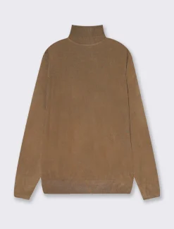 Uomo Piazza Italia Maglieria<Maglia collo alto regular fit con costina al collo, ai polsi e al fondo - Grigio fango