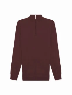 Uomo Piazza Italia Maglieria<Maglia collo alto zip basic regular fit - Bordeaux