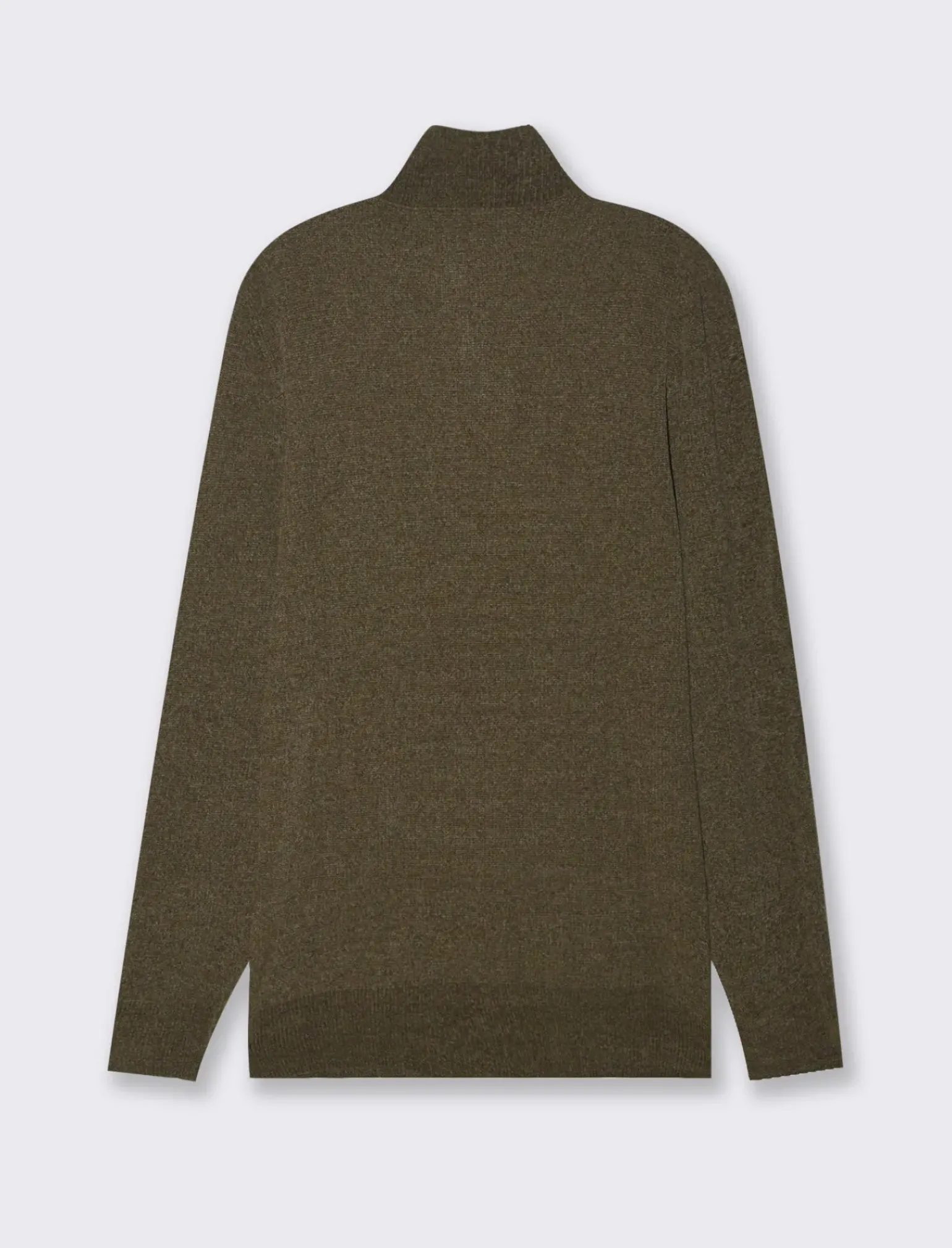 Uomo Piazza Italia Maglieria<Maglia collo alto zip in ciniglia a coste regular fit - kaki