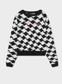 Piazza Italia Bambina|Maglieria<Maglia con disegno Jaquard bianco e nero con stampa in contrasto - Fantasia