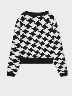 Piazza Italia Bambina|Maglieria<Maglia con disegno Jaquard bianco e nero con stampa in contrasto - Fantasia