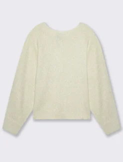 Donna Piazza Italia Donna|Maglieria<Maglia con filo effetto metallizzato paricollo e manica a pipistrello - Avorio