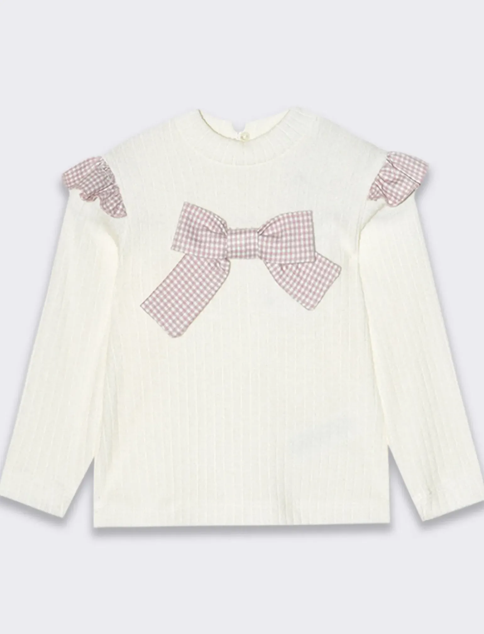 Piazza Italia Neonata<Maglia con grande fiocco pied de poule - Bianco