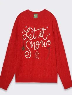 Donna Piazza Italia Maglieria<Maglia con lavorazione a treccia e applicazione cordoncino - var 2