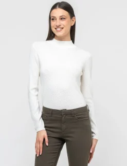 Donna Piazza Italia Donna|Maglieria<Maglia con lavorazione jaquard effetto metallizzato - Avorio