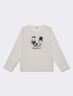 Piazza Italia Bambina|T-Shirt E Top<Maglia con paillettes, pon pon e stampa - sporco