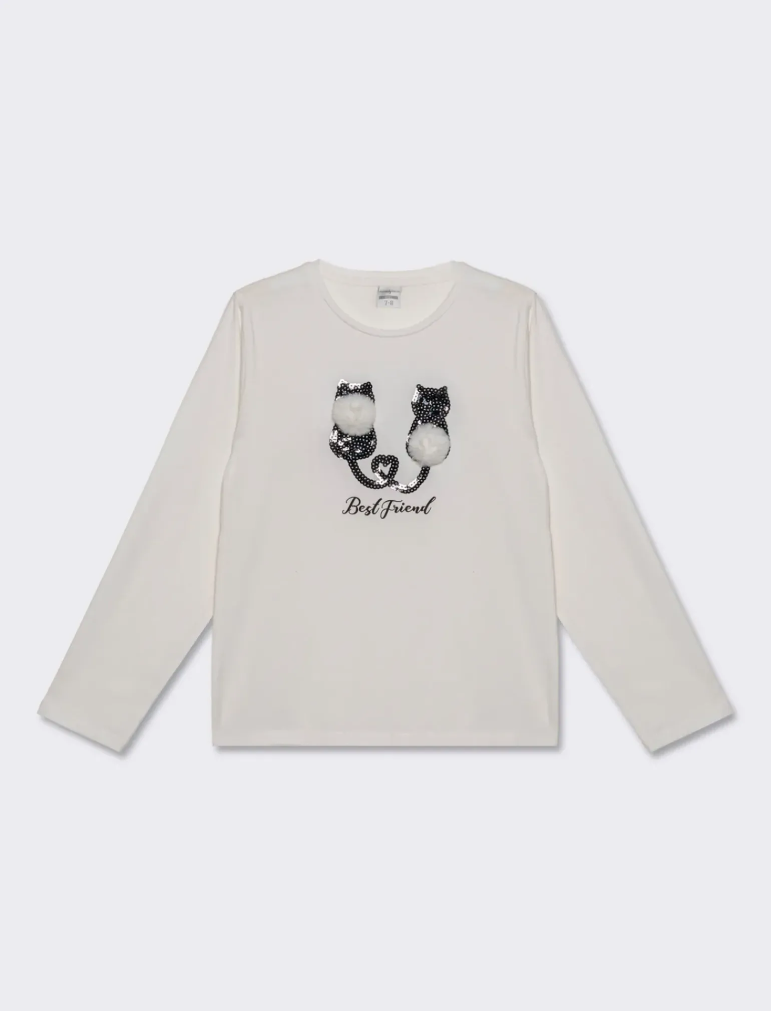 Piazza Italia Bambina|T-Shirt E Top<Maglia con paillettes, pon pon e stampa - sporco