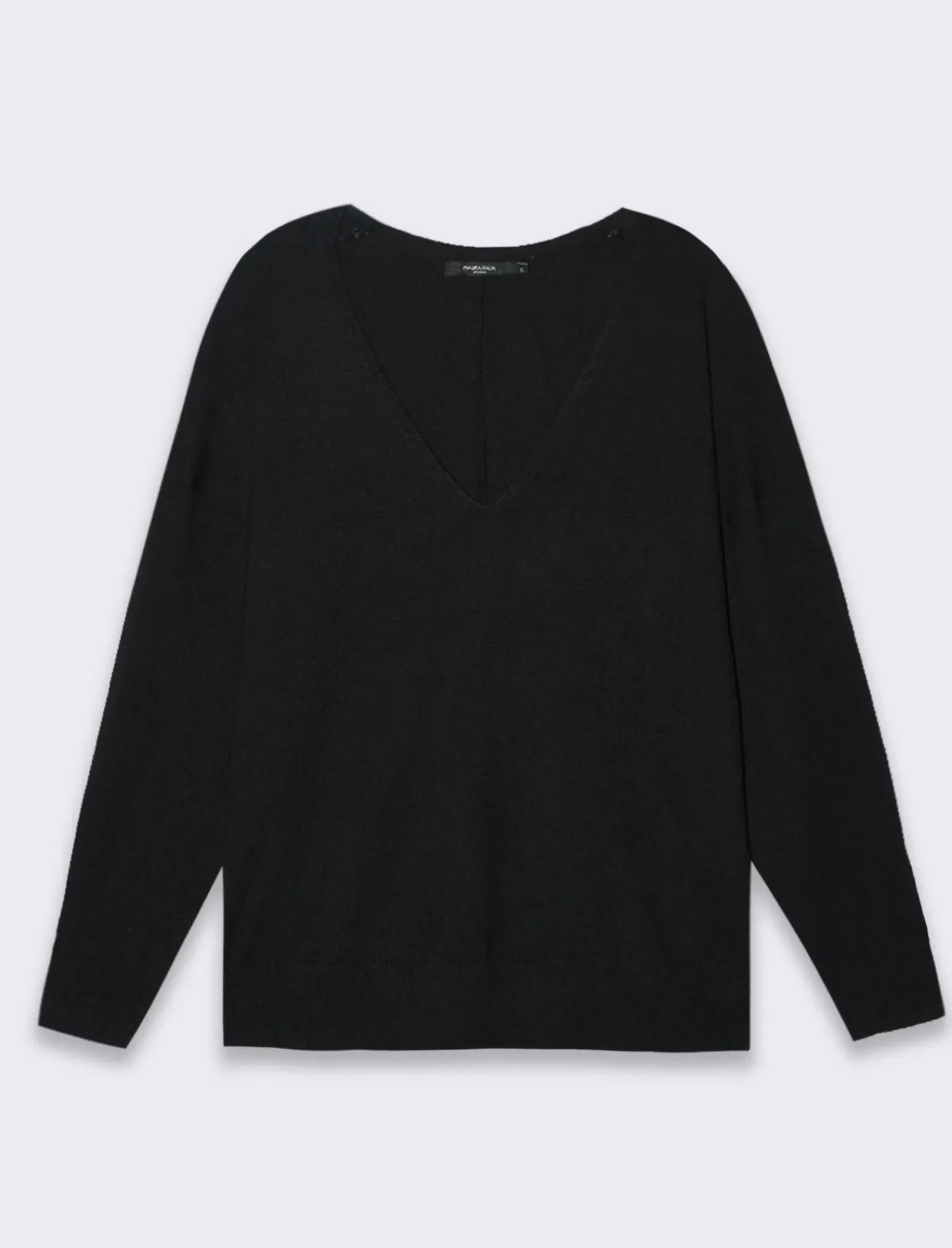 Donna Piazza Italia Maglieria<Maglia con parte posteriore più lunga e spacchi laterali - Nero