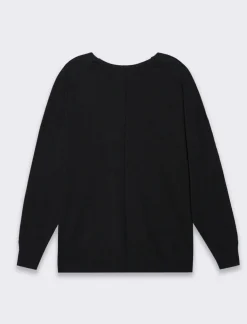 Donna Piazza Italia Maglieria<Maglia con parte posteriore più lunga e spacchi laterali - Nero