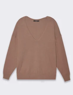 Donna Piazza Italia Maglieria<Maglia con parte posteriore più lunga e spacchi laterali - Grigio castoro