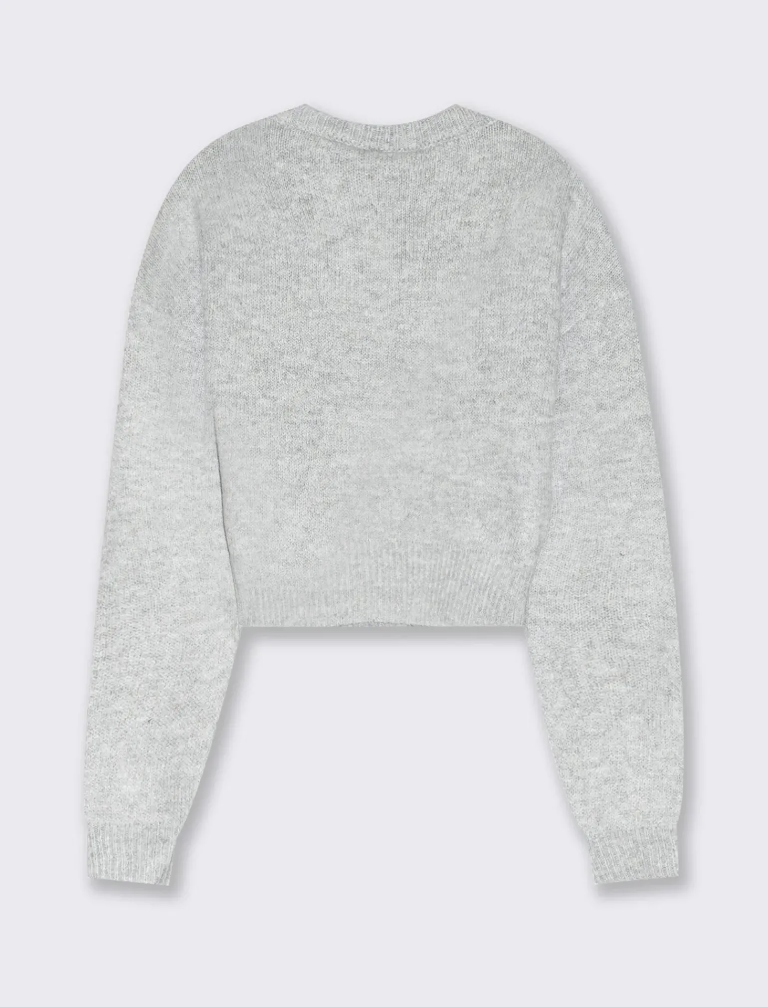 Donna Piazza Italia Maglieria<Maglia crop manica lunga giro collo con spalla a T - Grigio chiaro