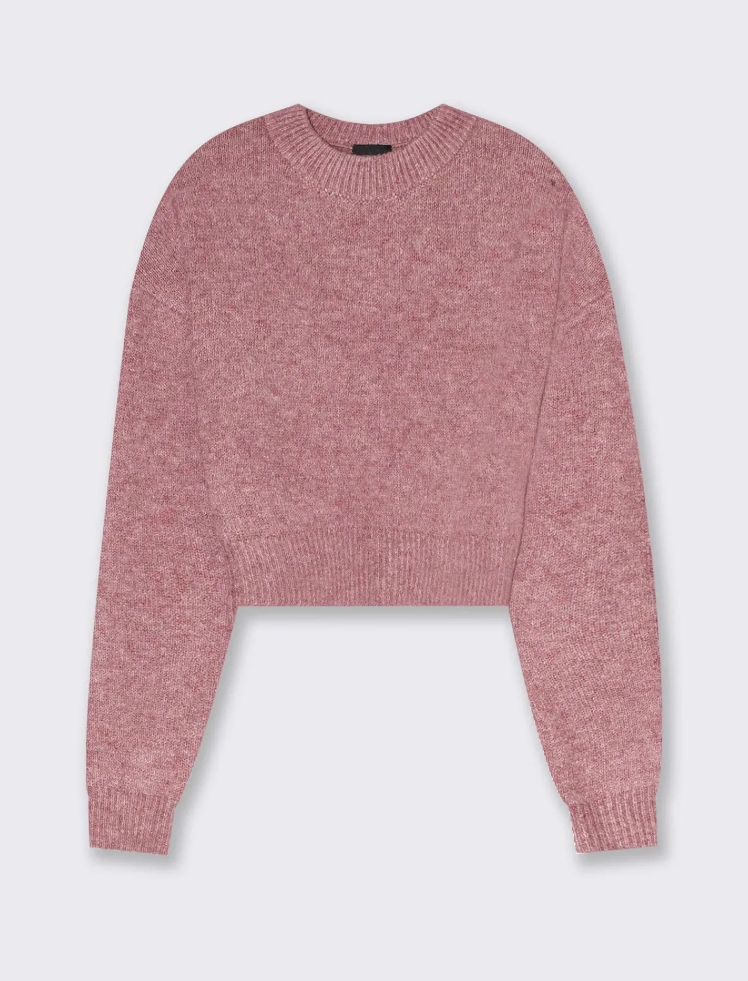 Donna Piazza Italia Maglieria<Maglia crop manica lunga giro collo con spalla a T - Rosa