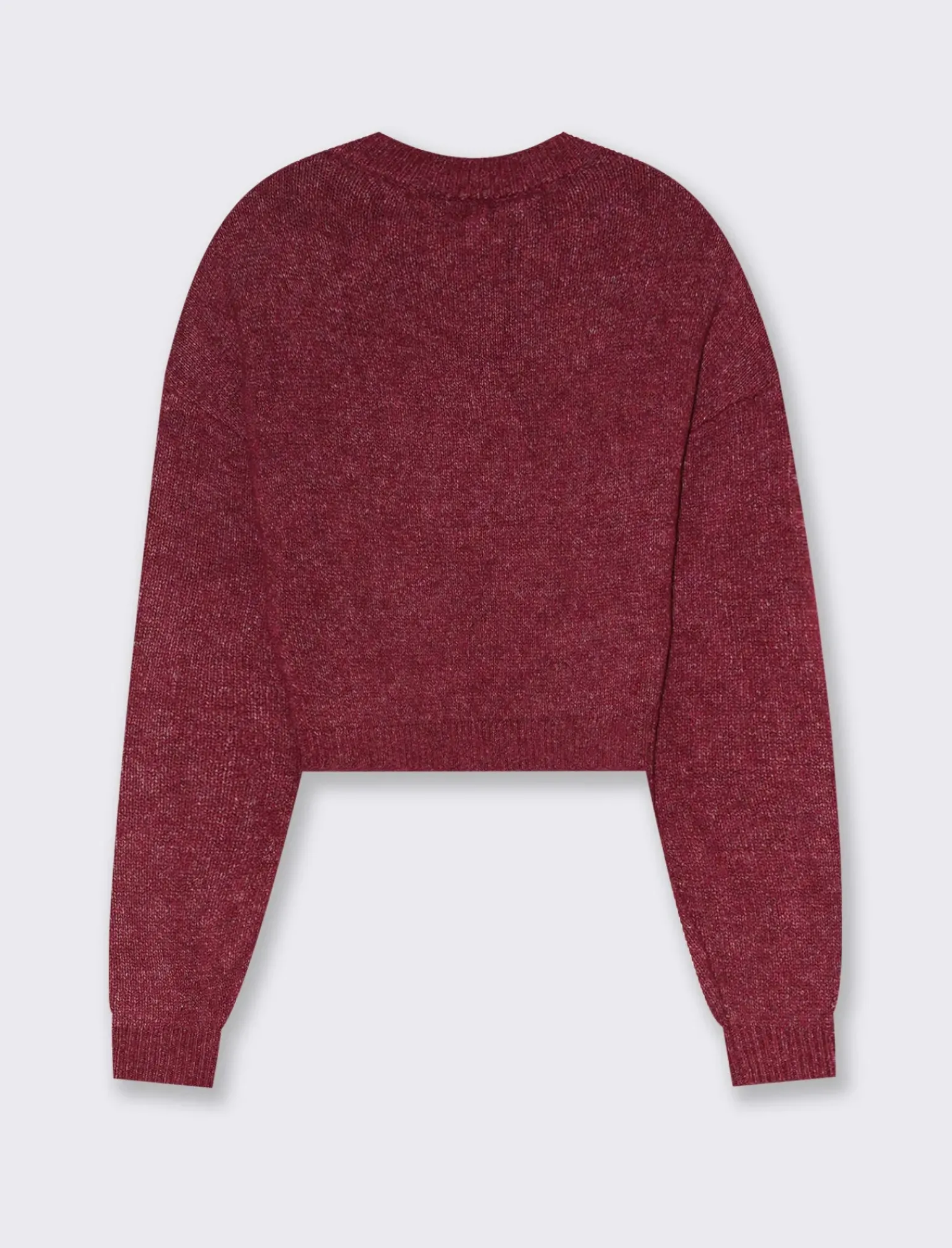 Donna Piazza Italia Maglieria<Maglia crop manica lunga giro collo con spalla a T - Rosso india