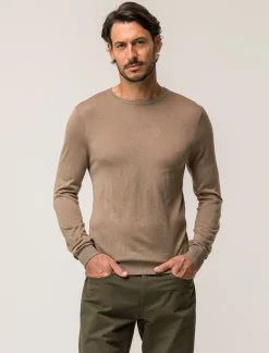 Uomo Piazza Italia Uomo|Maglieria<Maglia girocollo con filato effetto cachemere - tortora