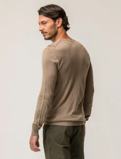 Uomo Piazza Italia Uomo|Maglieria<Maglia girocollo con filato effetto cachemere - tortora