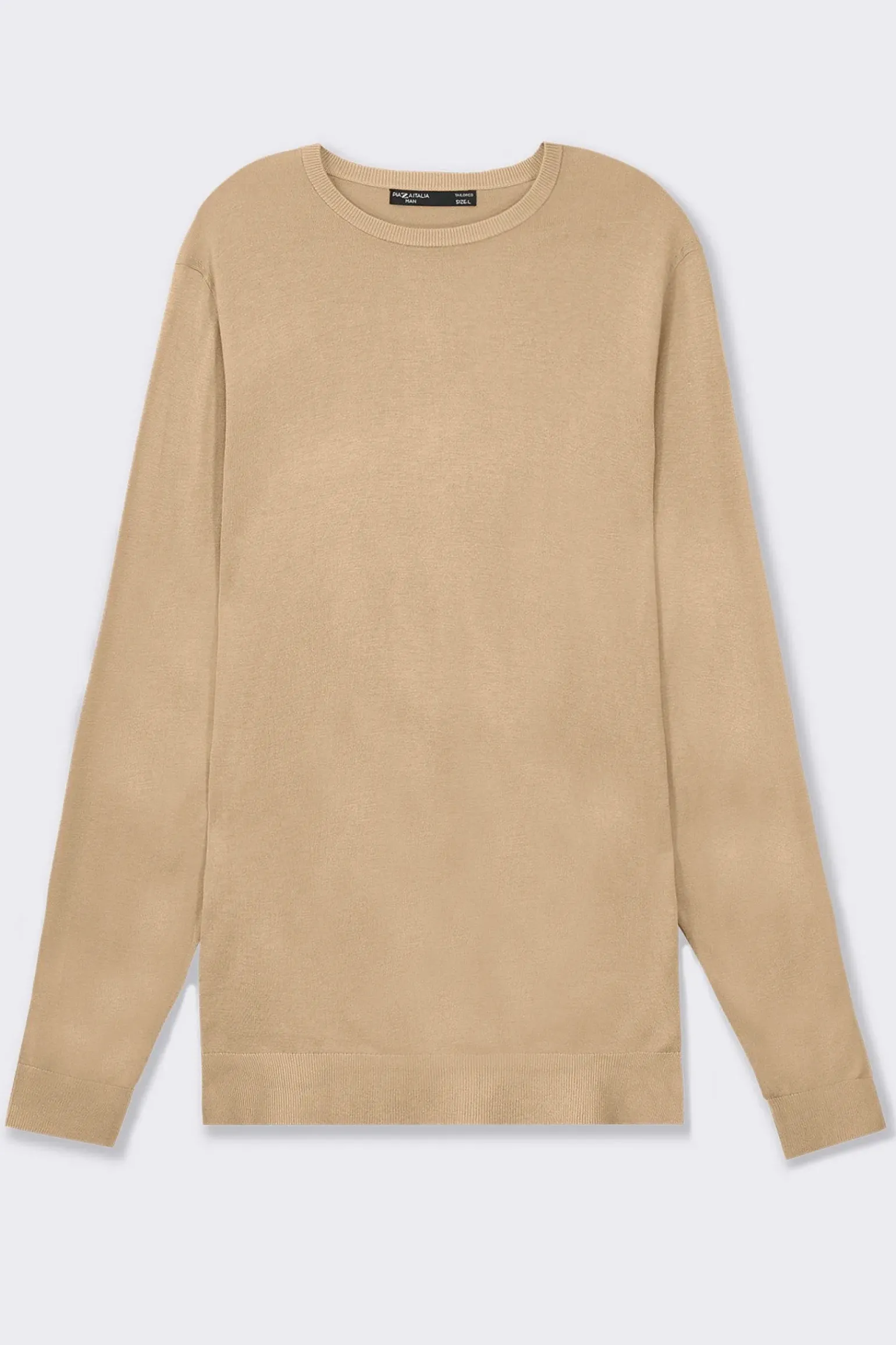 Uomo Piazza Italia Uomo|Maglieria<Maglia girocollo con filato effetto cachemere - tortora