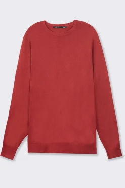 Uomo Piazza Italia Uomo|Maglieria<Maglia girocollo con filato effetto cachemere - Ciliegia