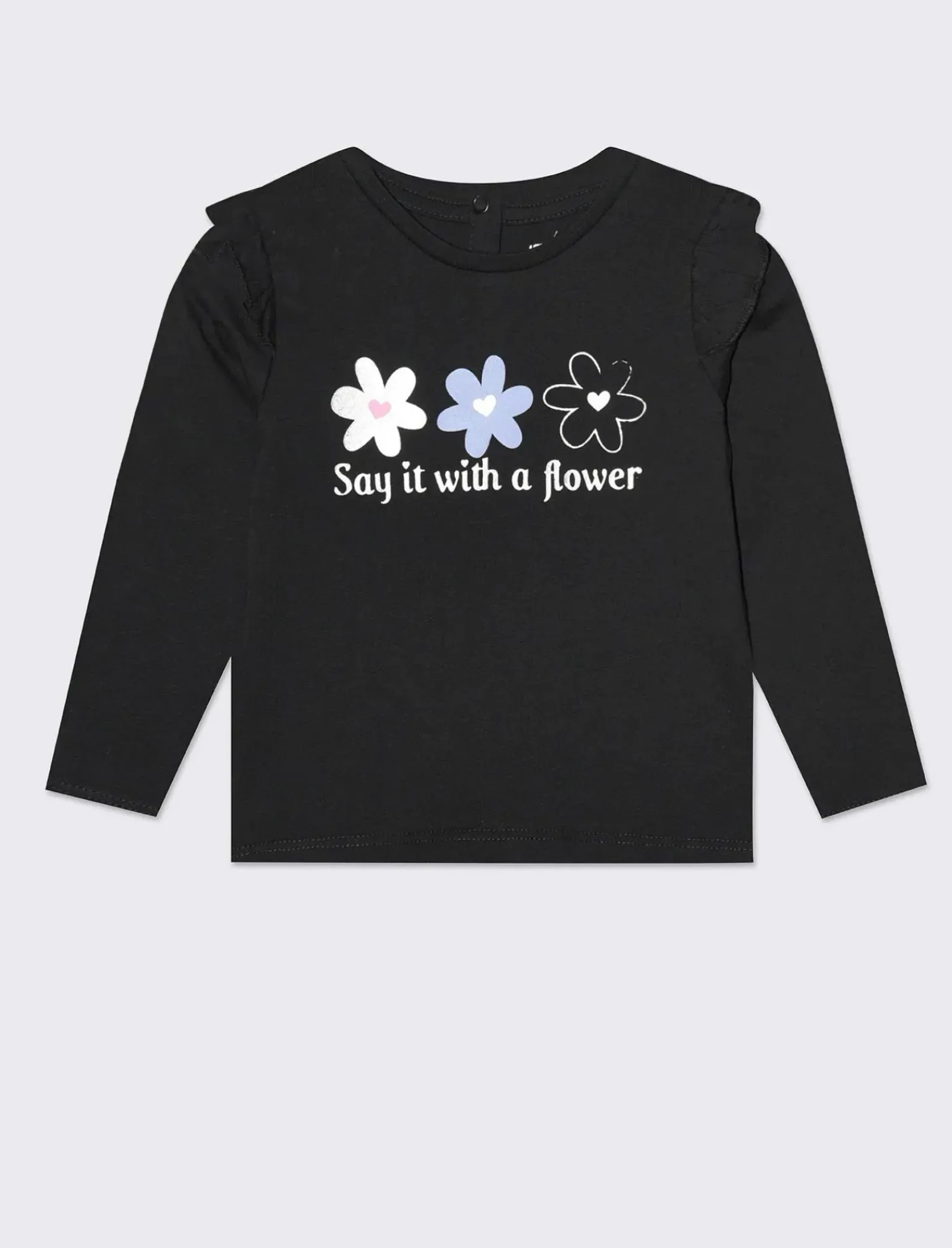 Piazza Italia Neonata<Maglia girocollo con inserti alle spalle e stampa frontale -