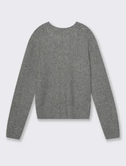 Donna Piazza Italia Donna|Maglieria<Maglia girocollo con lavorazioni e filo effetto metalizzato - melange