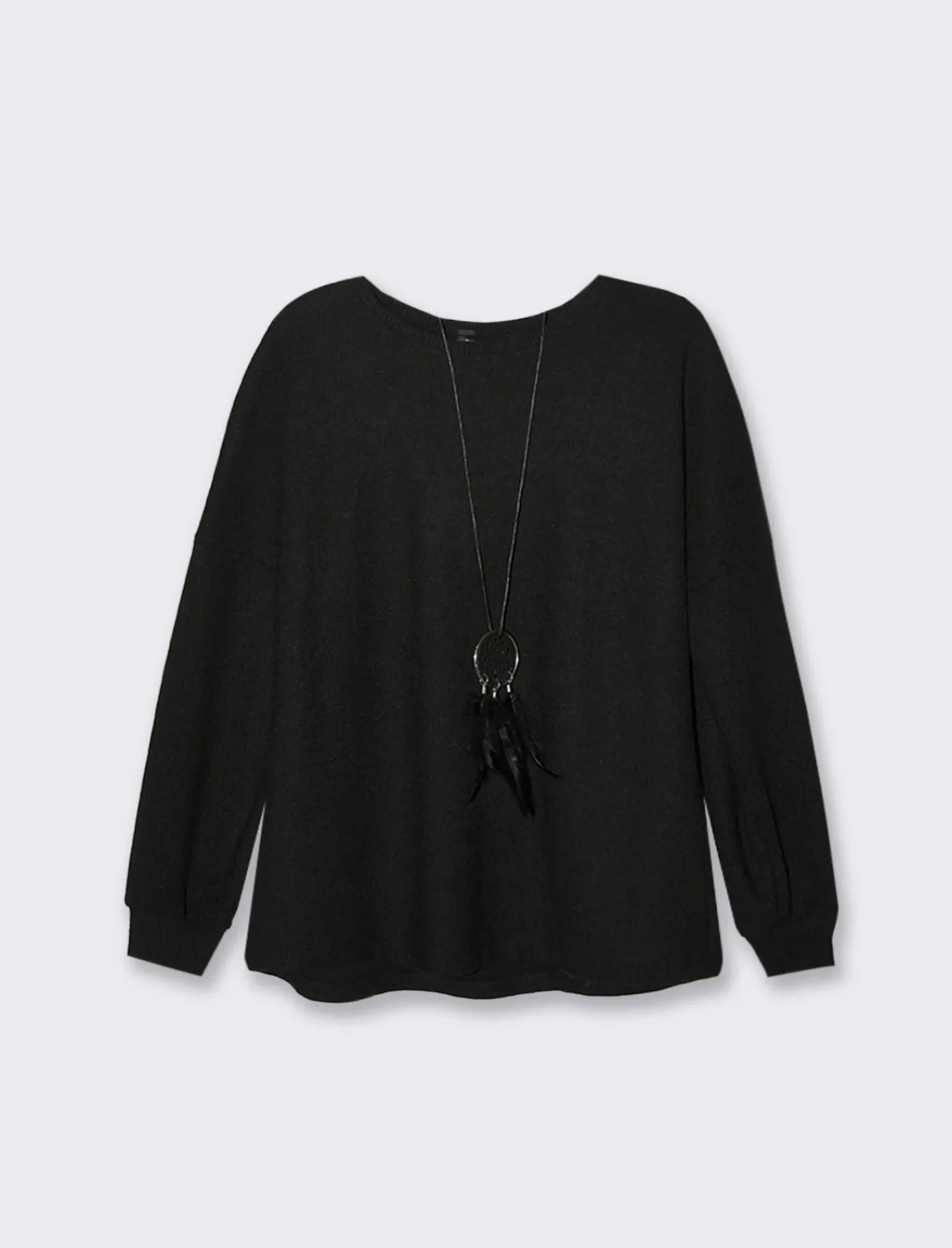 Donna Piazza Italia Maglieria<Maglia girocollo con tessuto a coste -