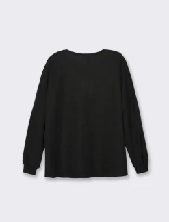 Donna Piazza Italia Maglieria<Maglia girocollo con tessuto a coste -