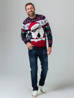 Uomo Piazza Italia Maglieria<Maglia girocollo fantasia jacquard natalizia multicolor con applicazioni 3D -