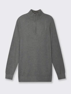 Uomo Piazza Italia Maglieria<Maglia girocollo filato premium regular fit con toppe effetto suede - mel.