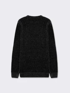 Uomo Piazza Italia Maglieria<Maglia girocollo in ciniglia regular fit con costina al collo, ai polsi e al fondo -