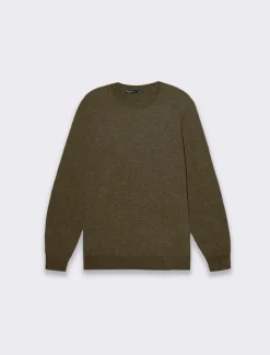 Uomo Piazza Italia Maglieria<Maglia girocollo in ciniglia a coste, regular fit - kaki