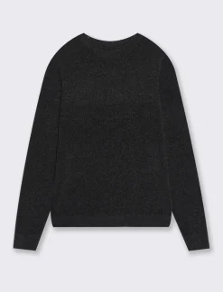 Uomo Piazza Italia Maglieria<Maglia girocollo in ciniglia lavorazione jacquard - Nero