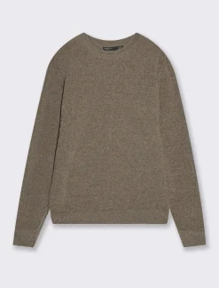 Uomo Piazza Italia Maglieria<Maglia girocollo in ciniglia lavorazione jacquard - Verde kaki