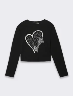 Piazza Italia T-Shirt E Top|T-Shirt E Top<Maglia girocollo in jersey, manica lunga con stampa centrale -