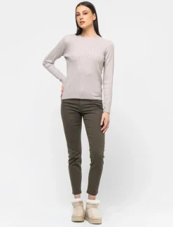 Donna Piazza Italia Donna|Maglieria<Maglia girocollo in morbido filato con motivo a treccia - Sabbia