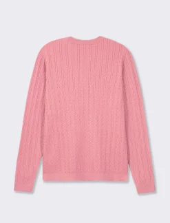 Donna Piazza Italia Donna|Maglieria<Maglia girocollo in morbido filato con motivo a treccia - cipolla