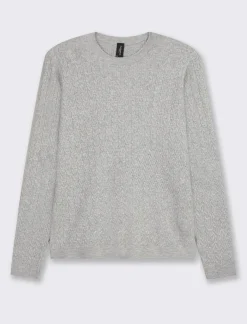 Donna Piazza Italia Maglieria<Maglia girocollo in morbido filato con motivo a treccia vestibilità slim - chiaro