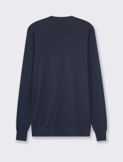 Uomo Piazza Italia Uomo|Maglieria<Maglia girocollo in puro cotone premium con costina al collo, ai polsi e al fondo -