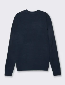 Uomo Piazza Italia Maglieria<Maglia girocollo lavorazione a trecce regular fit con costine - Blu