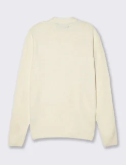 Uomo Piazza Italia Maglieria<Maglia girocollo lavorazione a trecce regular fit con costine - Bianco latte